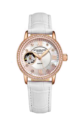 Montre automatique en cuir, diamants et nacre Legacy