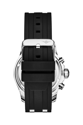 Montre à quartz en caoutchouc - Tachymètre - Noir et argenté