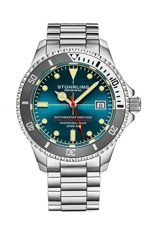 Montre automatique en acier Aquadiver  -  Argenté et vert