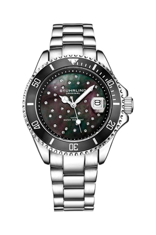 Montre à quartz en acier et nacre Vogue