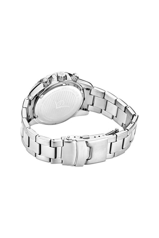 Montre à quartz en acier Monaco - Tachymètre et chronographe - Argenté et noir