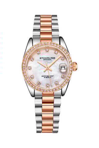 Montre à quartz en acier et nacre Vogue