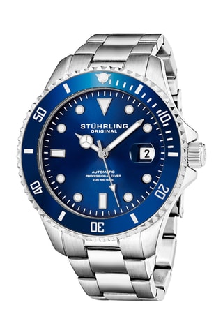 Montre automatique en acier Aquadiver - Argenté et bleu