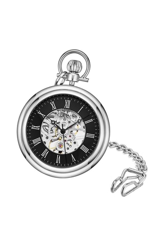 Montre gousset en acier - Argenté et noir