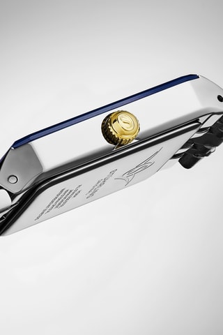 Montre à quartz en acier - Doré, argenté et bleu