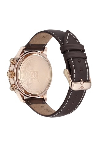 Montre à quartz en cuir Noir et doré rose