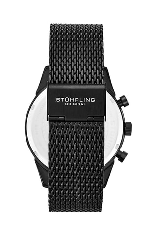 Montre à quartz en acier Preston - Chronographe et tachymètre - Noir