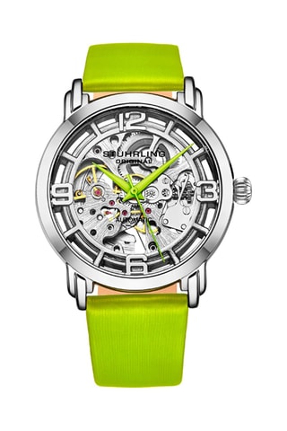 Montre automatique en cuir Legacy - Vert et argenté