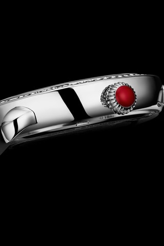 Montre à quartz en cuir - Noir et argenté