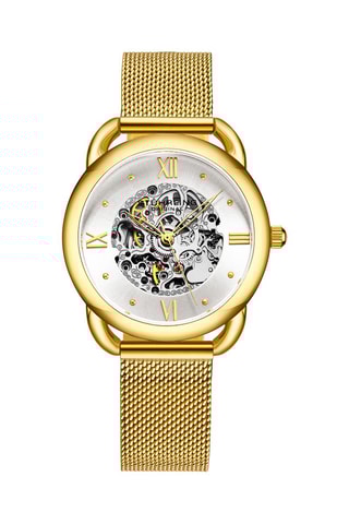 Montre automatique en acier Legacy - Doré et blanc