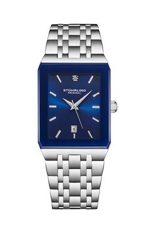 Montre à quartz en acier - Argenté et bleu