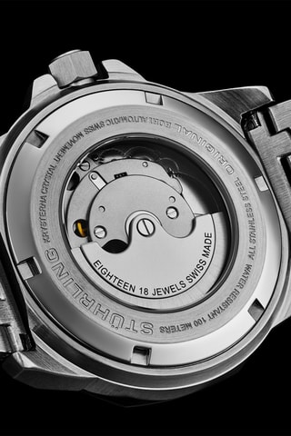 Montre automatique en acier Fortitude - Argenté et noir