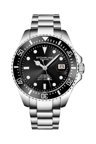 Montre automatique en acier Aquadiver - Argenté et noir