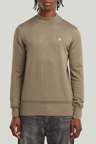 Maglia in cotone bio Core Mock - Beige