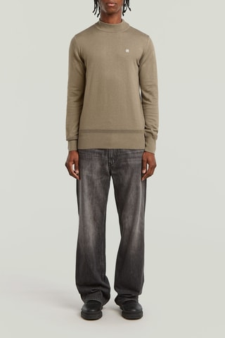 Maglia in cotone bio Core Mock - Beige