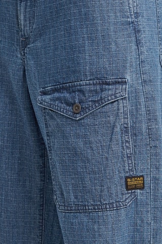 Jeans cargo a vita alta Belted - Indaco