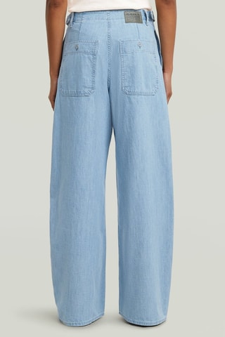 Jeans cargo a vita alta Belted - Blu