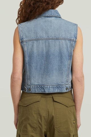 Giacca senza maniche in jeans Shrunken - Celeste