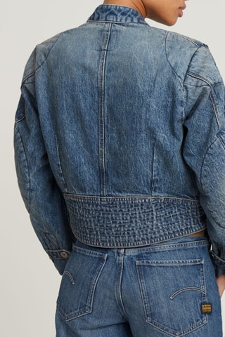 Giacca di jeans Short Moto - Blu