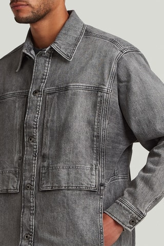 Giacca in jeans Shanorak US Navy - Grigio chiaro