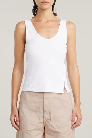 Top in cotone bio Asymmetrical - Bianco