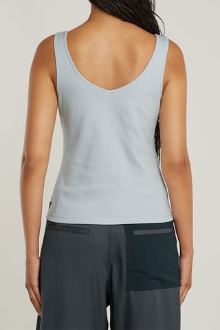 Top in cotone bio Asymmetrical - Celeste