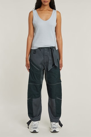 Top in cotone bio Asymmetrical - Celeste