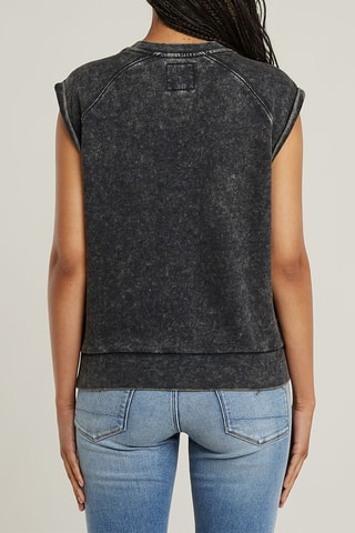 Top in cotone bio Washed - Petrolio melange