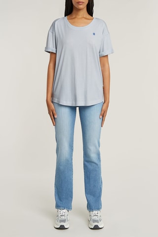 Top in cotone bio Rolled Up - Celeste