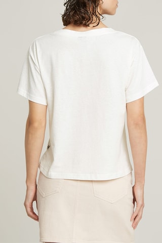 Top in cotone bio Open V-Neck - Ecrù