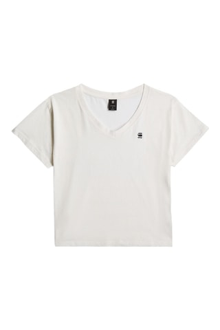 Top in cotone bio Open V-Neck - Ecrù