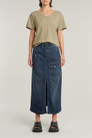 Top in cotone bio Open V - Kaki