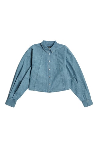 Camicia oversize in cotone bio Macro Balloon - Celeste