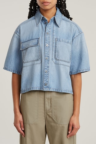 Camicia relaxed in jeans Remix - Blu