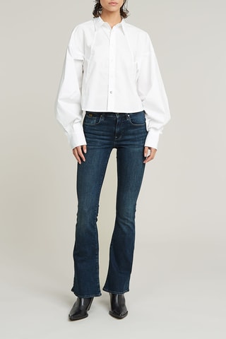 Camicia larga in cotone bio Macro Balloon - Bianco