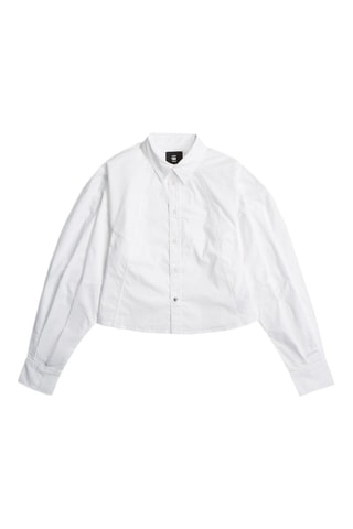 Camicia larga in cotone bio Macro Balloon - Bianco