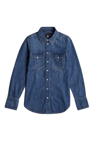 Camicia slim in jeans Western - Blu