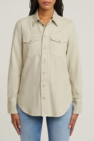 Camicia slim Western - Verde acqua