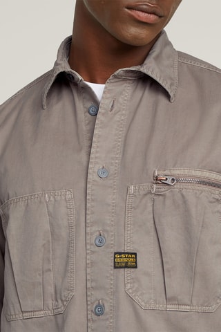 Camicia regular Pleated Zip - Grigio