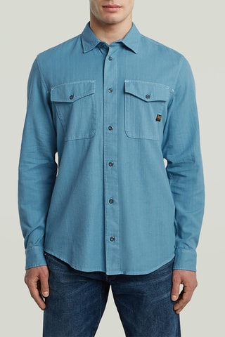 Camicia slim Marine - Cobalto