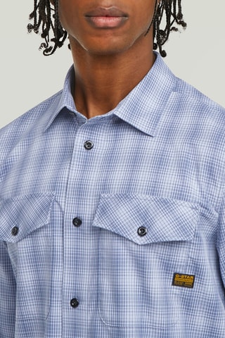 Camicia slim Marine - Indaco e bianco