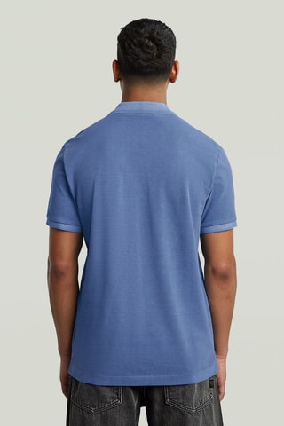 Polo slim in cotone bio Dunda - Petrolio