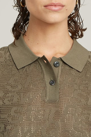 Polo regular Pointelle - Verde