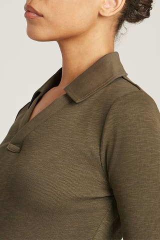 Polo slim in cotone bio - Verde oliva