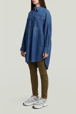 Tunica oversize in jeans EV - Blu