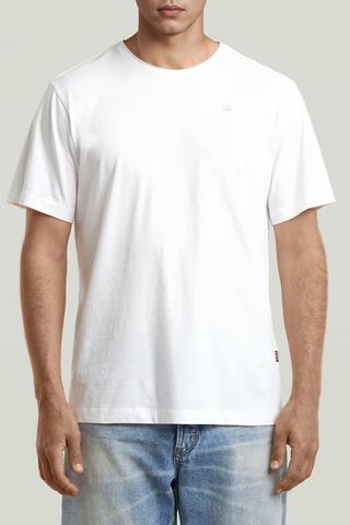 T-shirt regular in cotone bio Essential Raw Neck  - Bianco