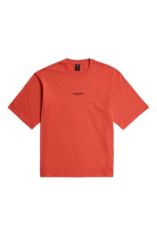T-shirt oversize in cotone bio Center Chest - Rosso