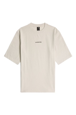 T-shirt relaxed in cotone bio Tweeter Checquard - Ecrù