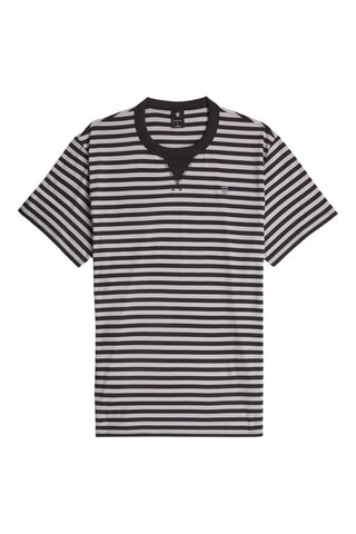 T-shirt regular in cotone bio Nifous Stripe - Nero e bianco