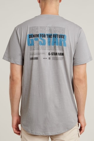 T-shirt relaxed in cotone bio Last Back Graphic - Grigio